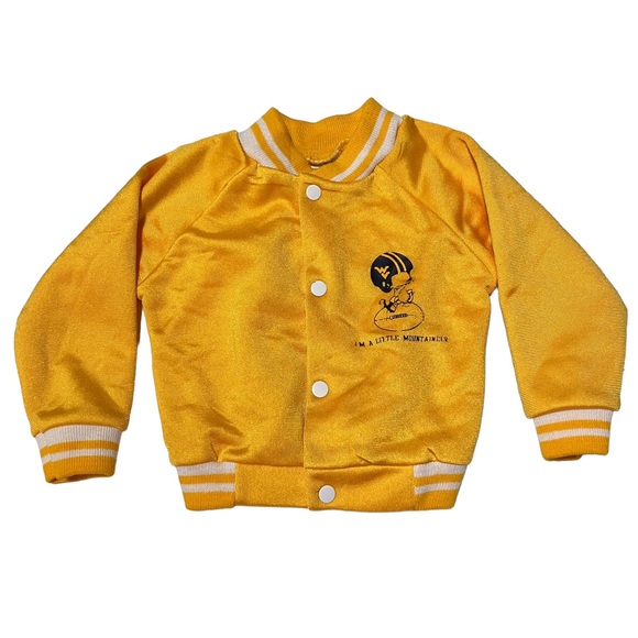 Vintage Snap Bomber Gold West Virginia "I'm A Little Mountaineer” Jacket - Picture 2 of 8